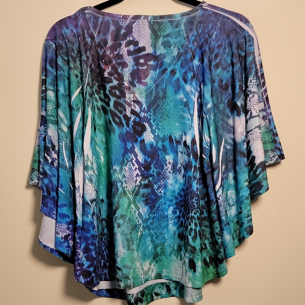 Cache vintage butterfly style multicolor top. Size Medium. EUC - Picture 4 of 5